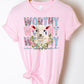 Worthy is the lamb faux embroidery-DTF