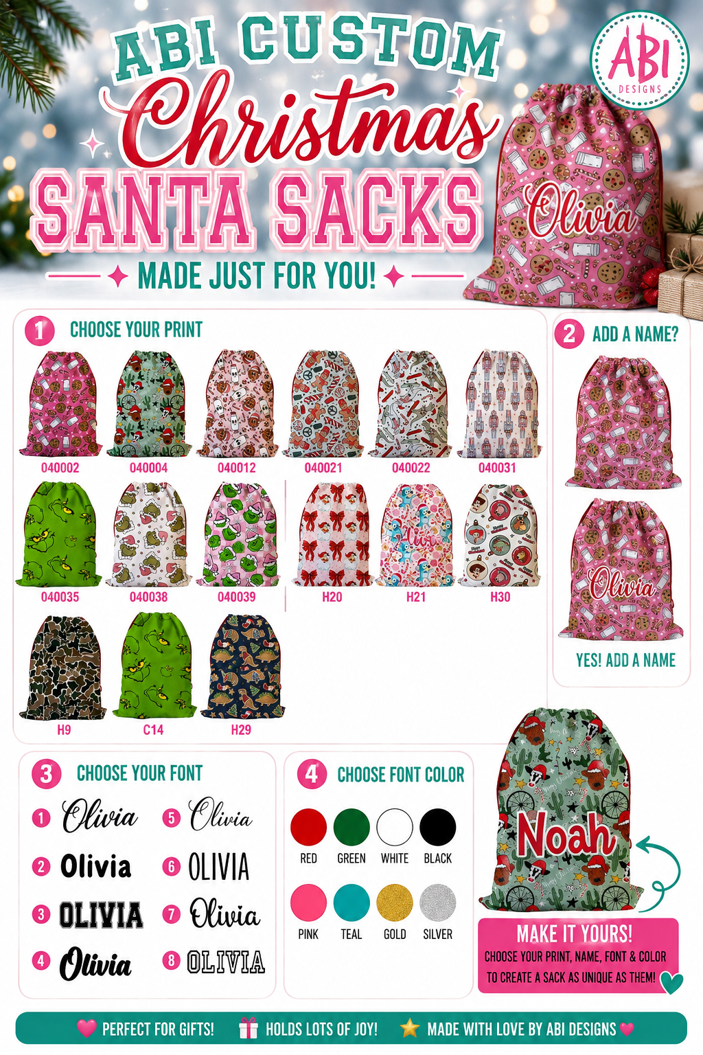 ABI custom Santa Sack -Pre Order