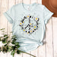 Floral checkered peace sign-DTF