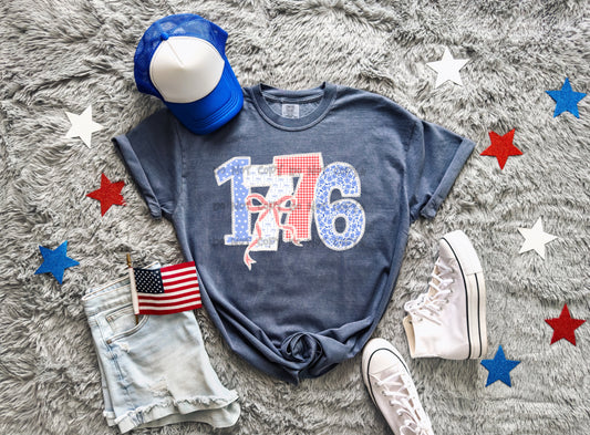 Patriotic 1776 bow- DTF