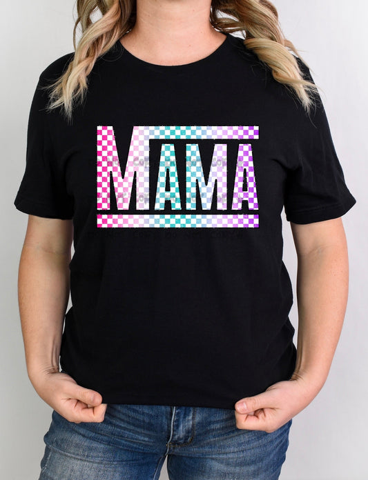 Mama multicolored checkered-DTF