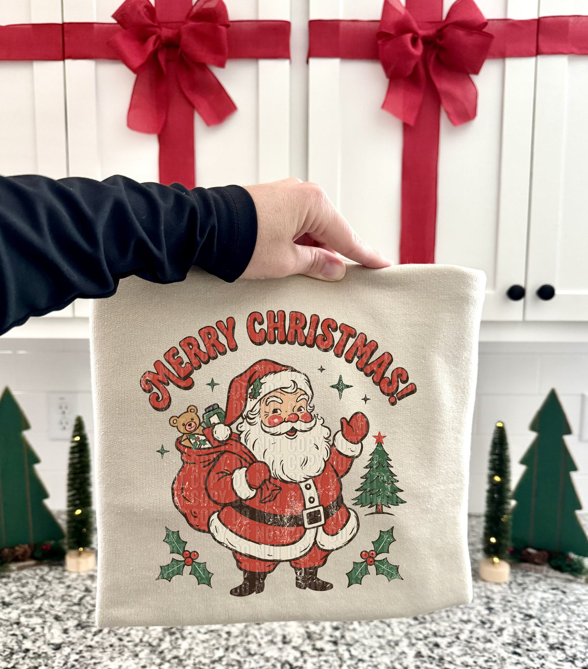 MERRY CHRISTMAS VINTAGE SANTA -DTF