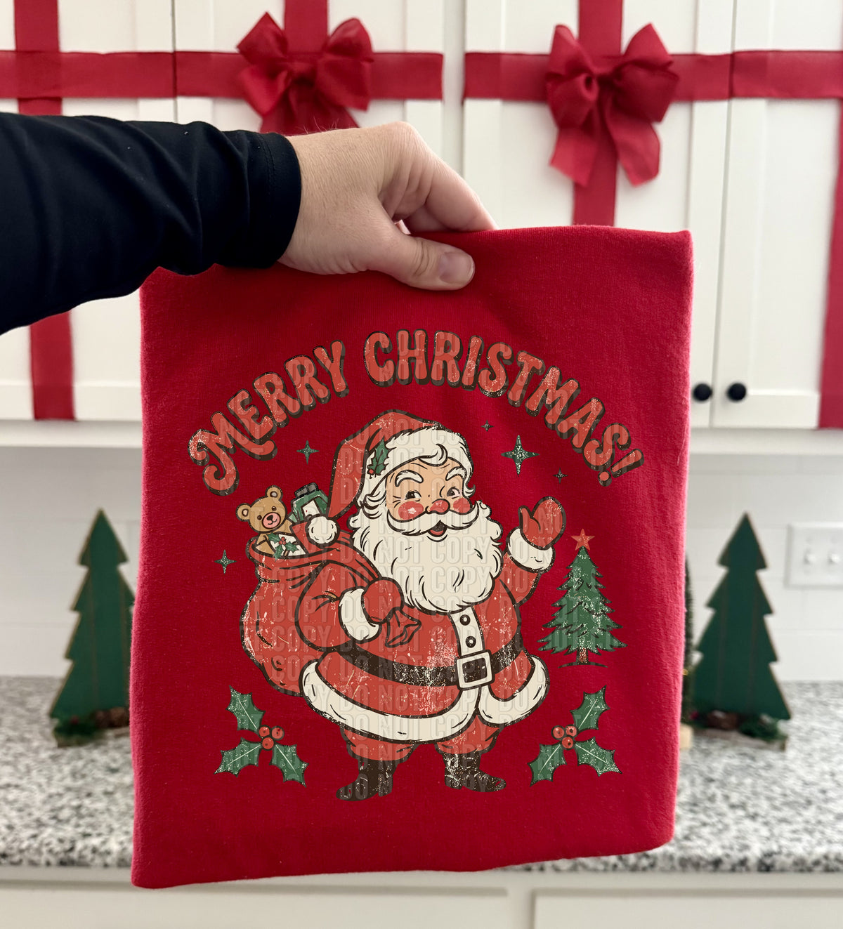 MERRY CHRISTMAS VINTAGE SANTA -DTF