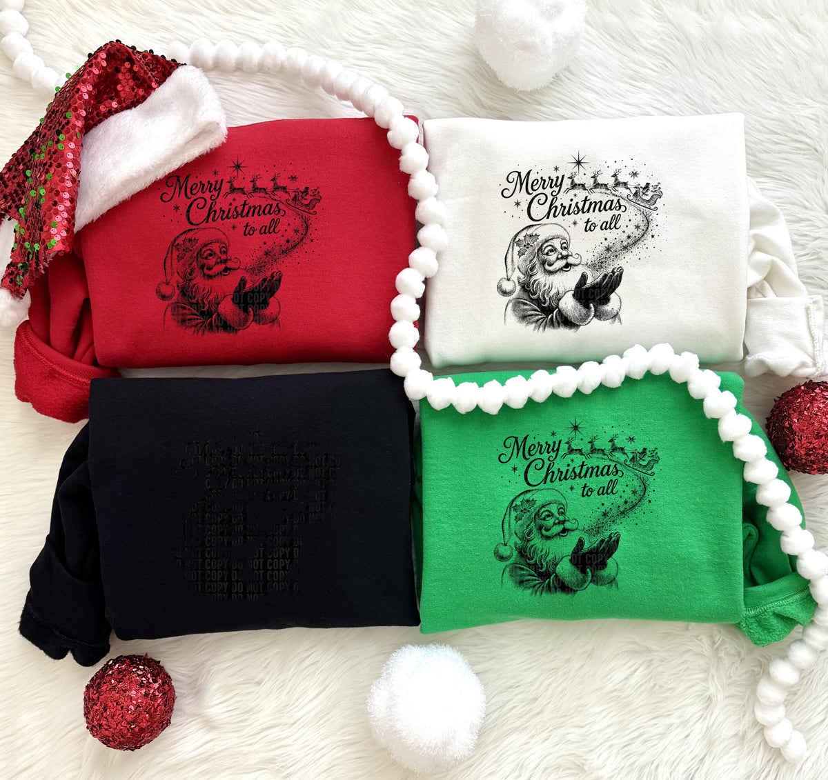 Santa Wishes BLACK -DTF