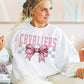 Coquette Bow Gray Checkered Mascot (DROPDOWN) - DTF