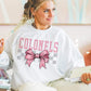 Coquette Bow Gray Checkered Mascot (DROPDOWN) - DTF