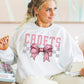 Coquette Bow Gray Checkered Mascot (DROPDOWN) - DTF
