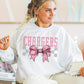 Coquette Bow Gray Checkered Mascot (DROPDOWN) - DTF