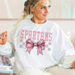 Coquette Bow Gray Checkered Mascot (DROPDOWN) - DTF