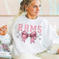 Coquette Bow Gray Checkered Mascot (DROPDOWN) - DTF