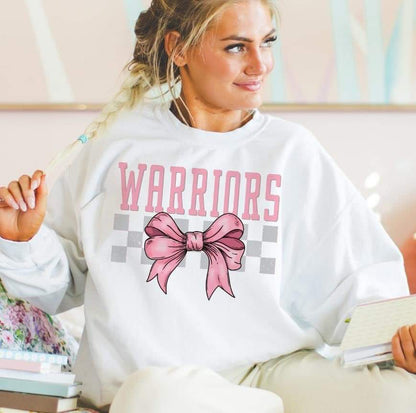 Coquette Bow Gray Checkered Mascot (DROPDOWN) - DTF