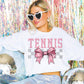 Tennis Coquette Bow Gray Checkered- DTF