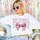 Volleyball Coquette Bow Gray Checkered- DTF