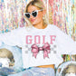 Golf Coquette Bow Gray Checkered- DTF
