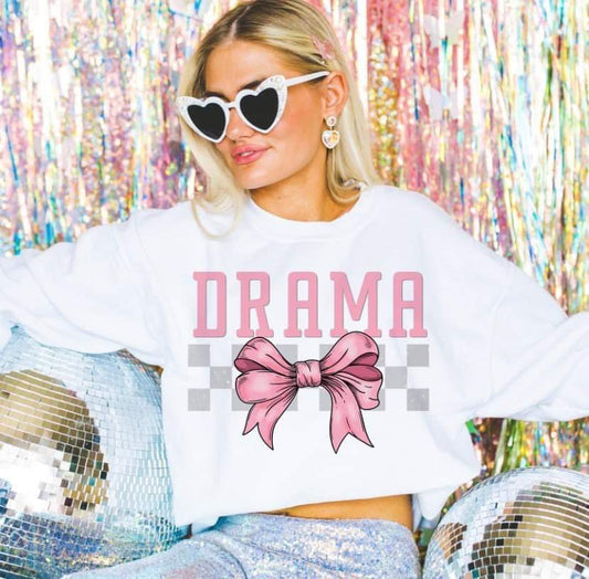 Drama Coquette Bow Gray Checkered- DTF