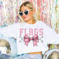 Flags Coquette Bow Gray Checkered- DTF
