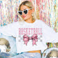 Basketball Coquette Bow Gray Checkered- DTF