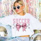 Soccer Coquette Bow Gray Checkered- DTF