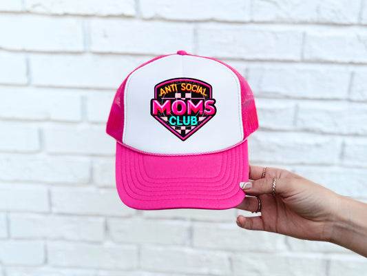 Anti Social Moms Club Neon Faux Hat Patch - DTF