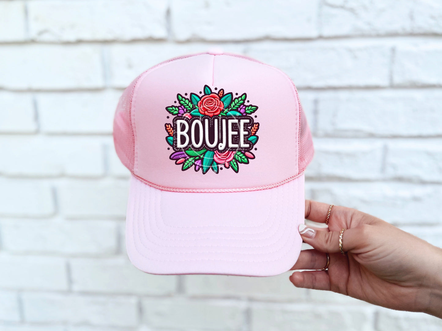 Boujee Floral Faux Hat Patch - DTF