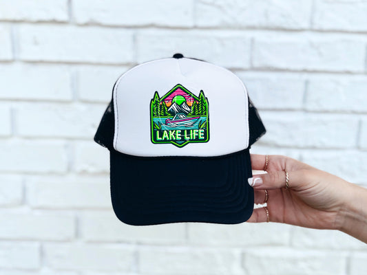 Lake Life Neon Faux Hat Patch - DTF