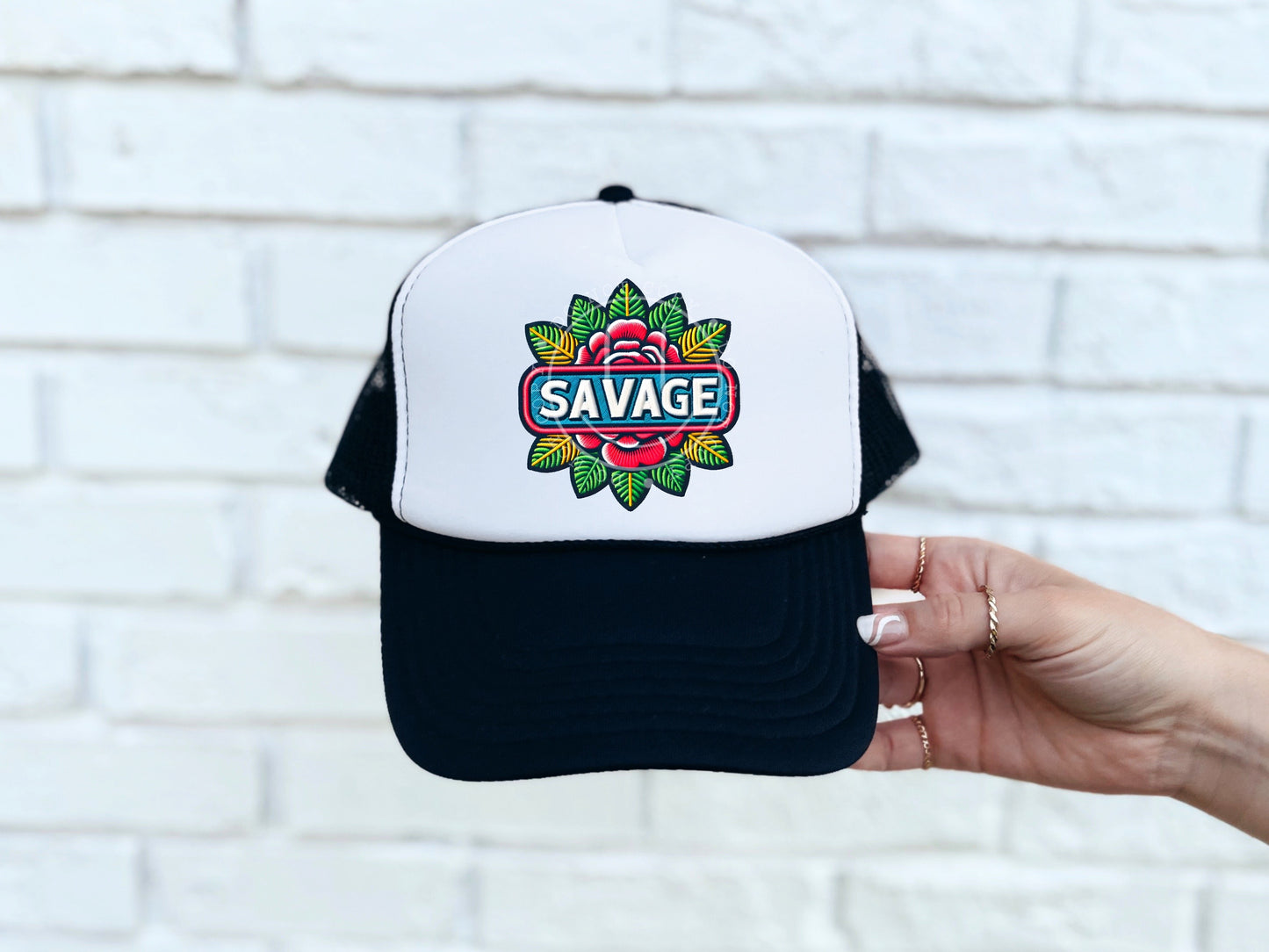 Savage Floral Faux Hat Patch - DTF