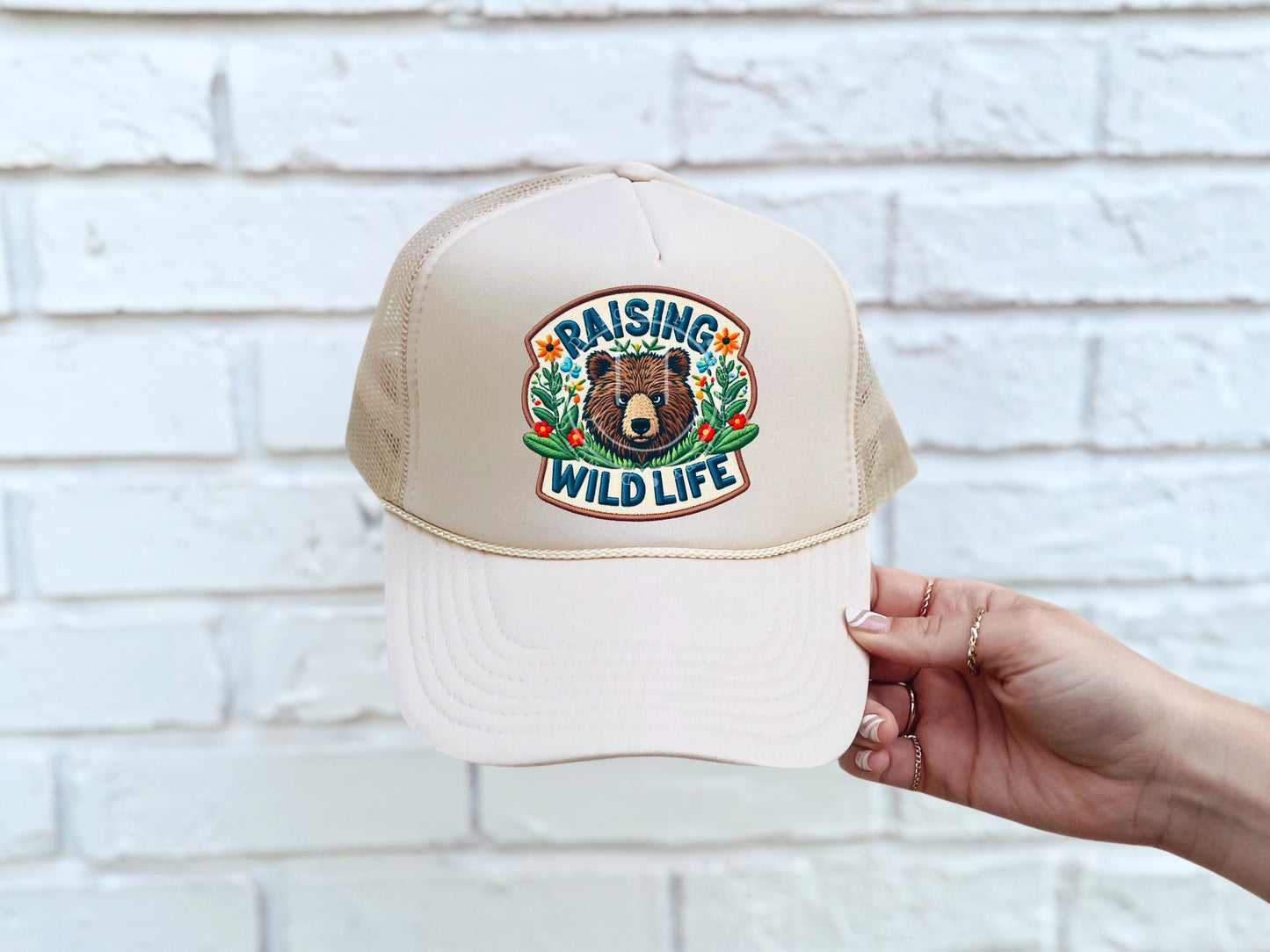 Raising Wildlife Bear Faux Hat Patch - DTF