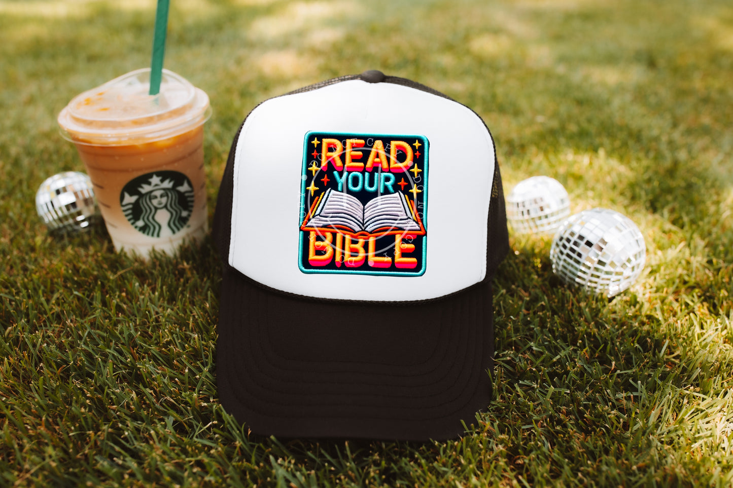 Read Your Bible Orange Faux Hat Patch - DTF