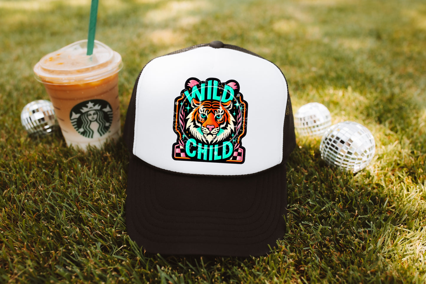 Wild Child Tiger Neon Faux Hat Patch - DTF