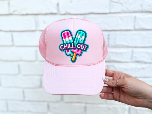 Chill Out Popsicles Faux Hat Patch - DTF