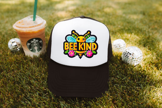 Bee Kind Bright Faux Hat Patch - DTF