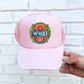 WWJD Neon Floral Circle Faux Hat Patch - DTF