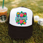 Blessed Bright Floral Faux Hat Patch - DTF