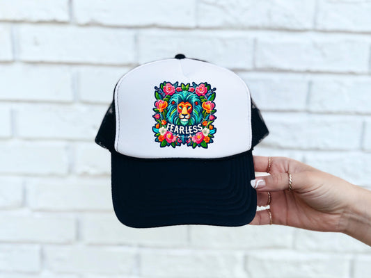 Fearless Bright Lion Faux Hat Patch - DTF