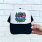 Faith Moves Mountains Floral Bright Faux Hat Patch - DTF