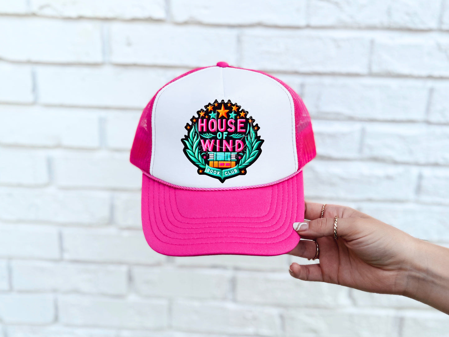 House Of Wind Book Club Faux Hat Patch - DTF