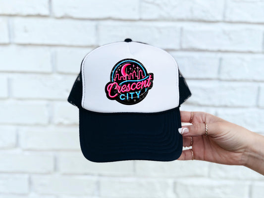 Crescent City Pink Faux Hat Patch - DTF