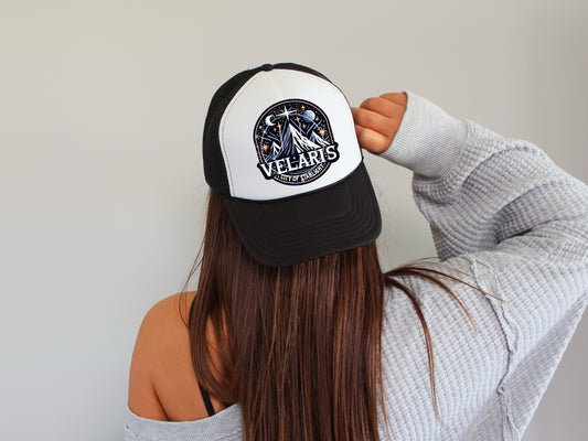 City Of Starlight Blk Circle Faux Hat Patch - DTF