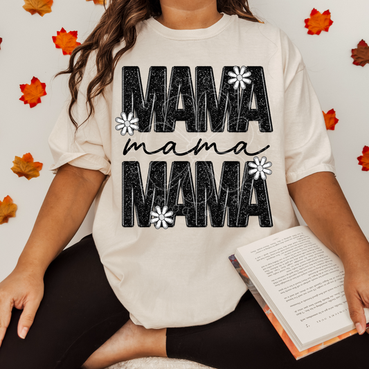 Mama Mama italics mama flowers-DTF