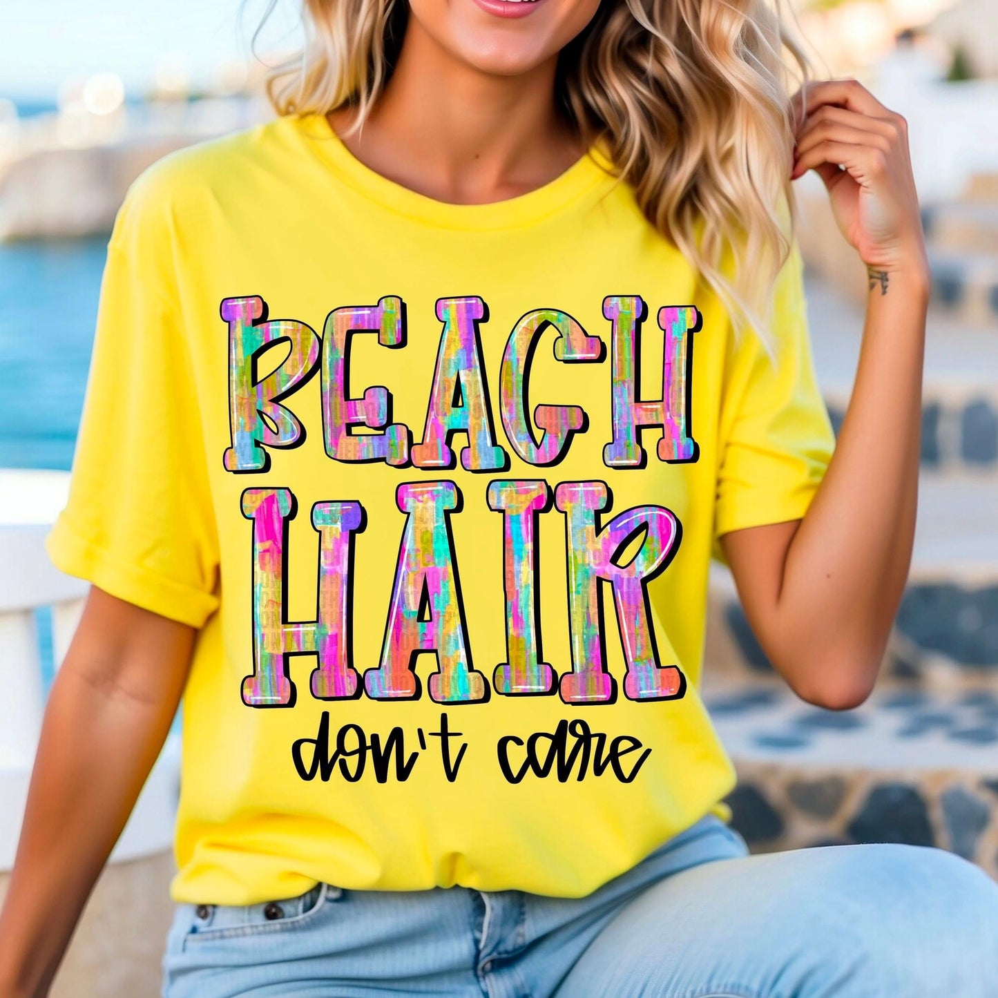 Beach Hair Watercolor - DTF