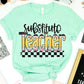 Teaching Titles Pencil Checkered (DROPDOWN) - DTF