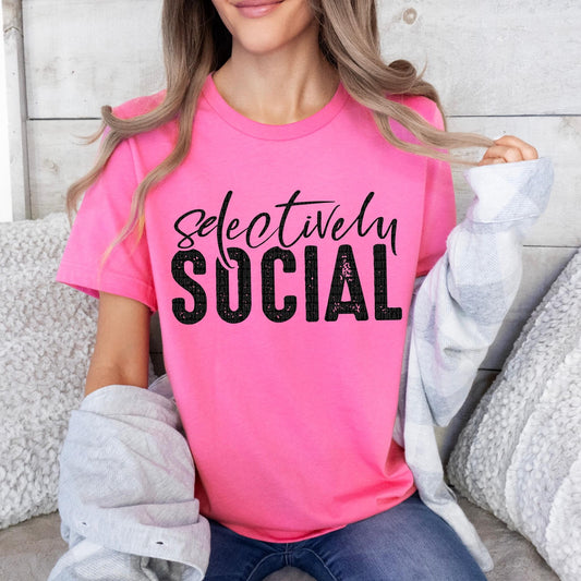 Selectively social blk- DTF