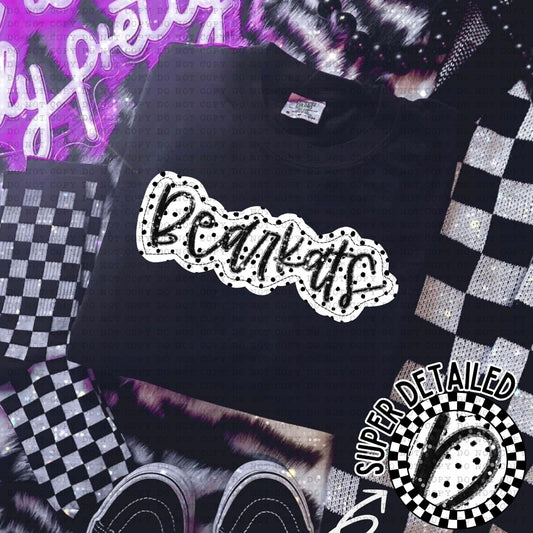Bearkats Black And White Polka Dot Faux Stitch - DTF