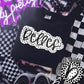 Belles Black And White Polka Dot Faux Stitch - DTF