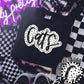 Cats Black And White Polka Dot Faux Stitch - DTF