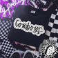 Cowboys Black And White Polka Dot Faux Stitch - DTF