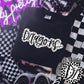 Dragons Black And White Polka Dot Faux Stitch - DTF