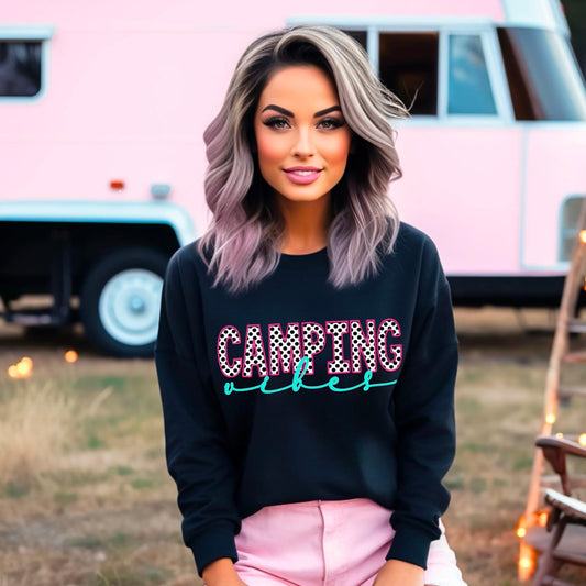 Camping Vibes Polka Dot Teal - DTF