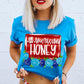 All American Title Blue Floral DROPDOWN - DTF