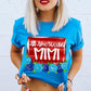 All American Title Blue Floral DROPDOWN - DTF